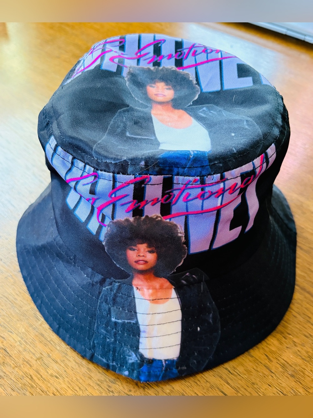 “So Emotional” Women’s Bucket Hat featuring Retro Whitney Houston Portrait Print
